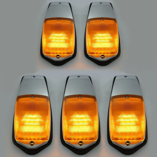 Five LED Cab Marker Lamps Lights Peterbilt Kenworth Freightliner Ford